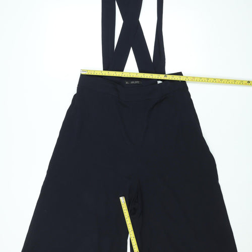 Zara Women Black Wide-Leg Sleeveless Jumpsuit Size 14