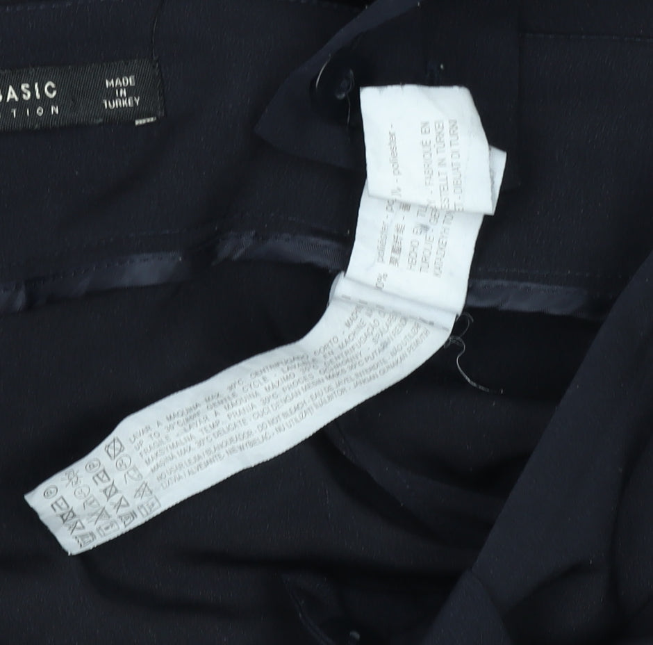 Zara Women Black Wide-Leg Sleeveless Jumpsuit Size 14