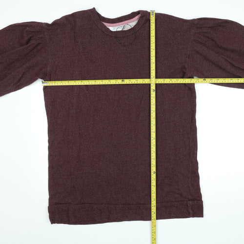 Riyka Womens Burgundy Puff Sleeve Pullover Sweatshirt XL