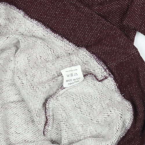 Riyka Womens Burgundy Puff Sleeve Pullover Sweatshirt XL