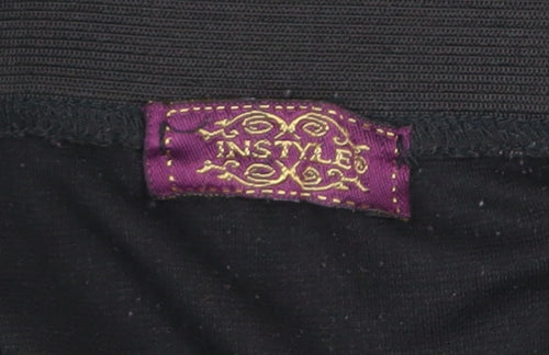 InStyle Women's Black Knee Length Stretch Pencil Skirt M