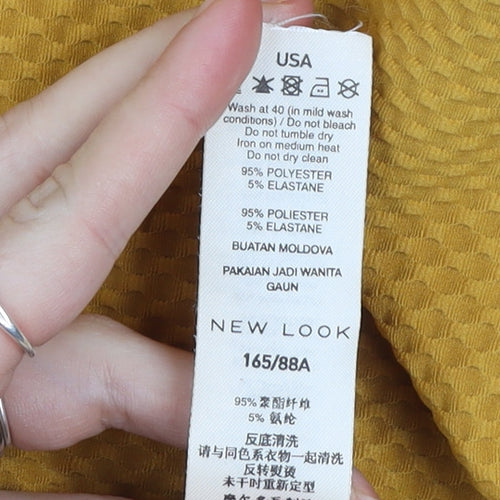 New Look Women's Yellow Shift Dress Size 10 Bell Sleeve