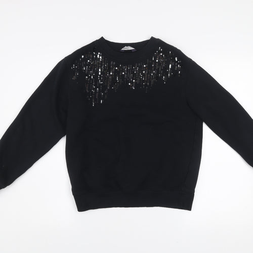 Marks and Spencer Womens Black Sequin Pullover Sweatshirt Size 8