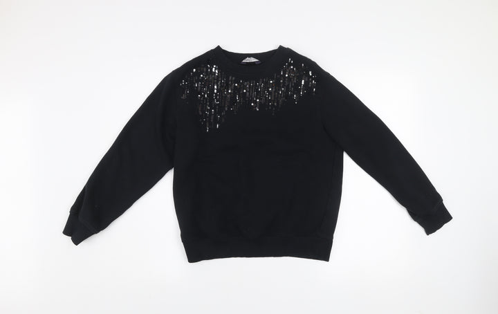 Marks and Spencer Womens Black Sequin Pullover Sweatshirt Size 8