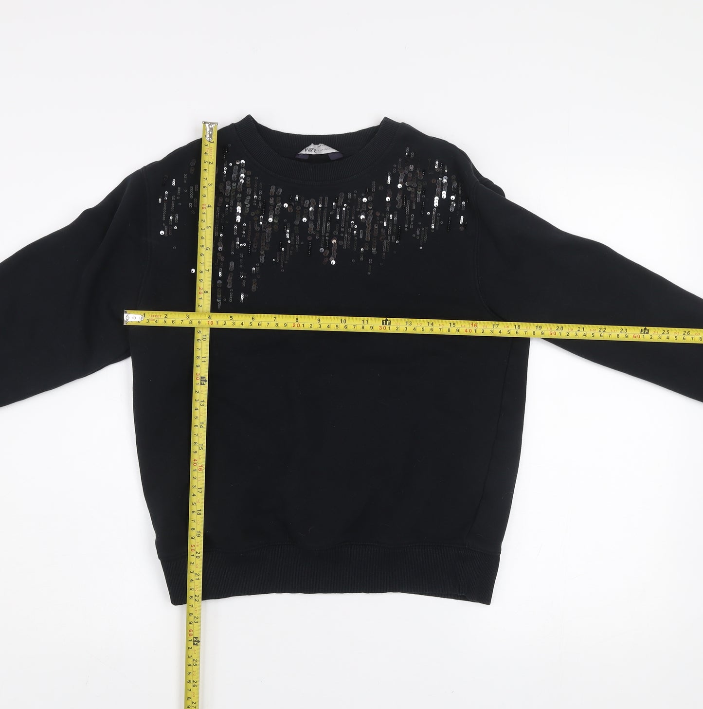 Marks and Spencer Womens Black Sequin Pullover Sweatshirt Size 8