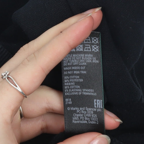 Marks and Spencer Womens Black Sequin Pullover Sweatshirt Size 8