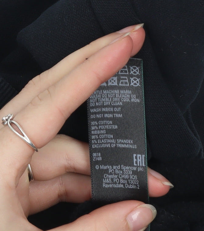 Marks and Spencer Womens Black Sequin Pullover Sweatshirt Size 8