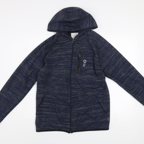 Jack & Jones Men's Blue Hooded Full Zip Activewear Jacket Size M