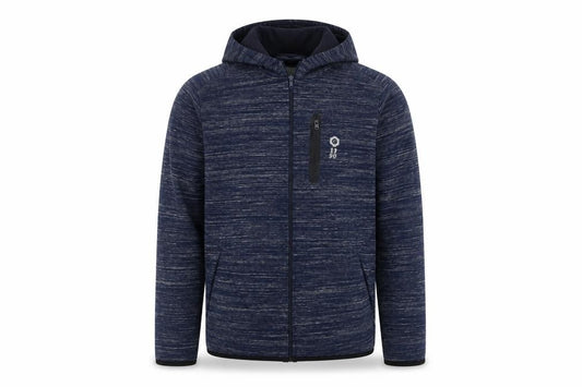 Front view of Jack & Jones Men's Blue Hooded Full Zip Activewear Jacket, size M