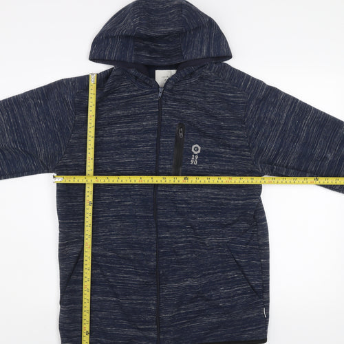 Jack & Jones Men's Blue Hooded Full Zip Activewear Jacket Size M