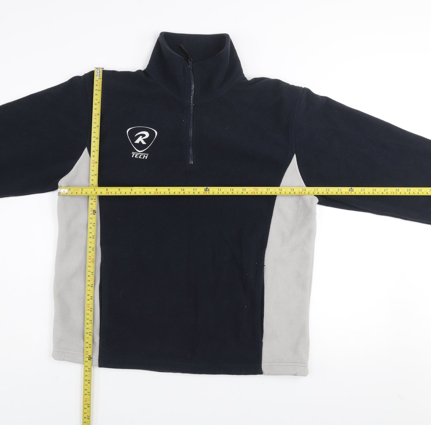 Rugby Tech Men's Black Fleece 1/4 Zip Pullover Sweatshirt S