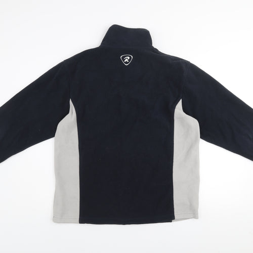 Rugby Tech Men's Black Fleece 1/4 Zip Pullover Sweatshirt S