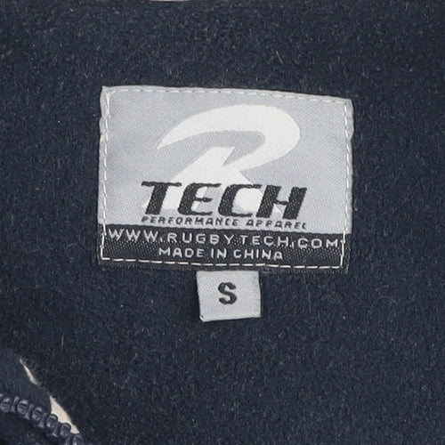 Rugby Tech Men's Black Fleece 1/4 Zip Pullover Sweatshirt S