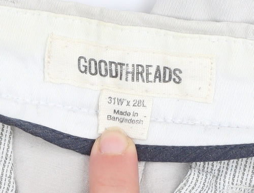 Goodthreads Men’s Beige Chino Trousers 31W x 28L Slim Fit Cotton Blend