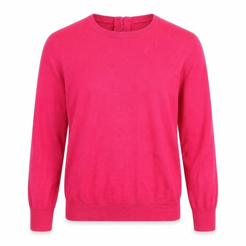 Savida Women's Pink Crew Neck Button Detail Knit Jumper Size 12