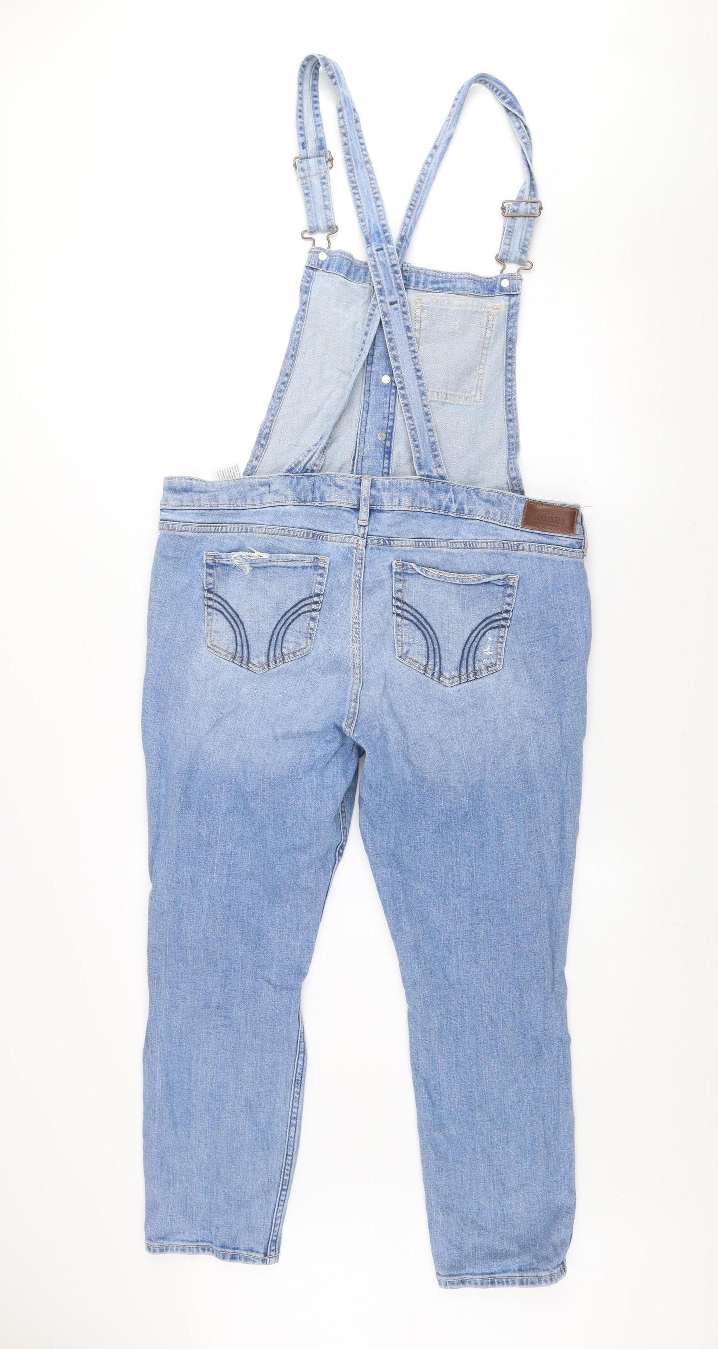 Hollister Women’s Light Blue Denim Boyfriend Dungaree L Relaxed Fit