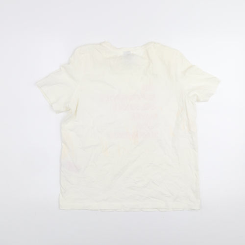 Vero Moda Women’s White Graphic T-Shirt Small Superhero Print Cotton Tee