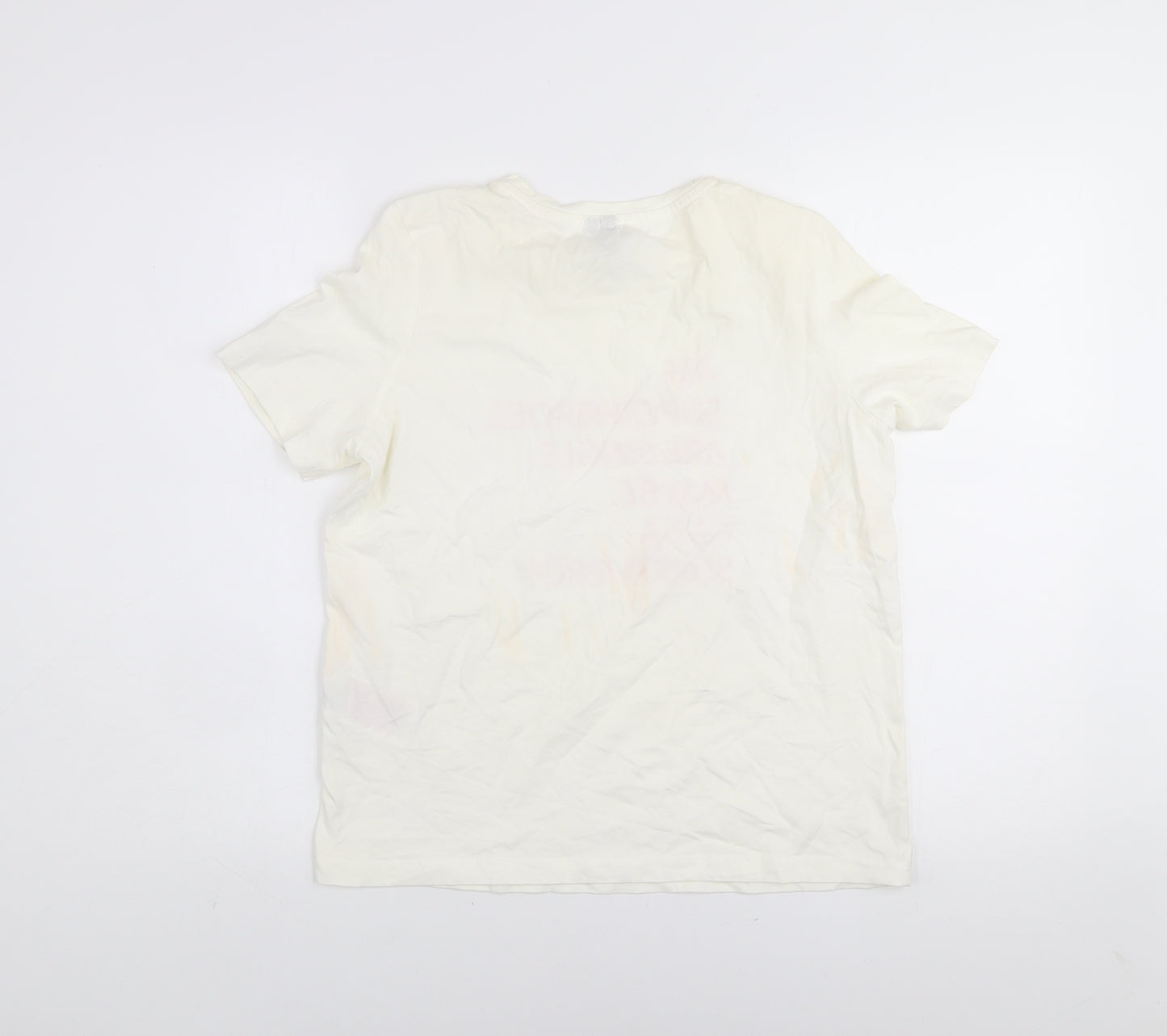 Vero Moda Women’s White Graphic T-Shirt Small Superhero Print Cotton Tee