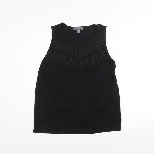 Primark Women’s Black Sleeveless Tank Top S Scoop Neck Lightweight