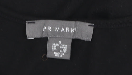 Primark Women’s Black Sleeveless Tank Top S Scoop Neck Lightweight