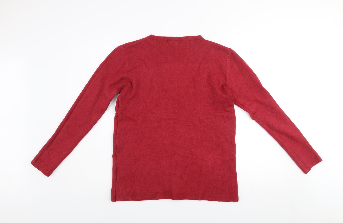 Tricotonik Women’s Red Crew Neck Long Sleeve Cashmere Blend Jumper M
