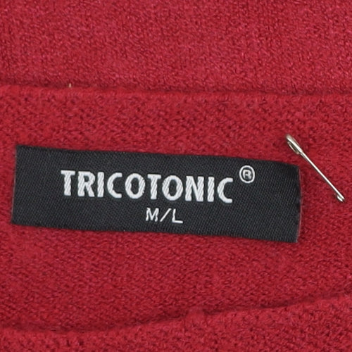 Tricotonik Women’s Red Crew Neck Long Sleeve Cashmere Blend Jumper M