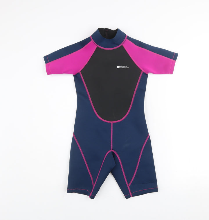 Mountain Warehouse Girls Blue 7-8 Years Short Sleeve Wetsuit