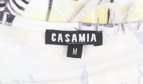 Casamia Womens Multicoloured Paris Print V-Neck T-Shirt Size M