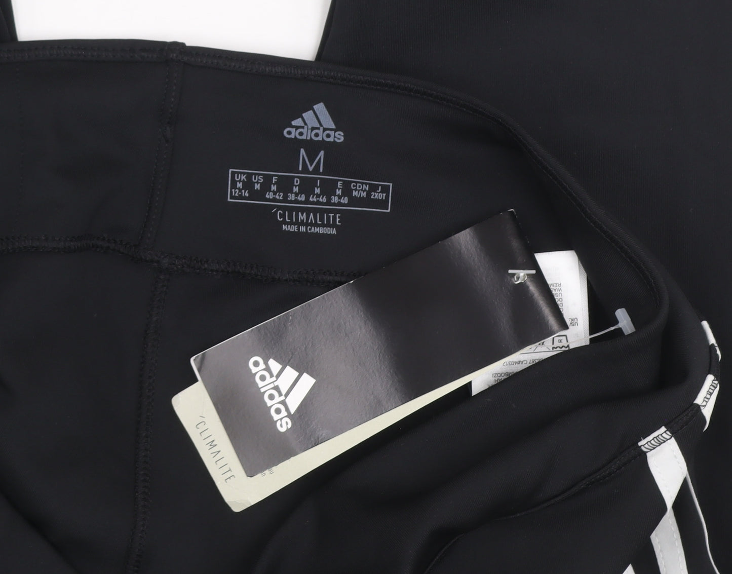 Adidas Women Black Climalite Leggings Size M 12-14 Sports Gym Trousers