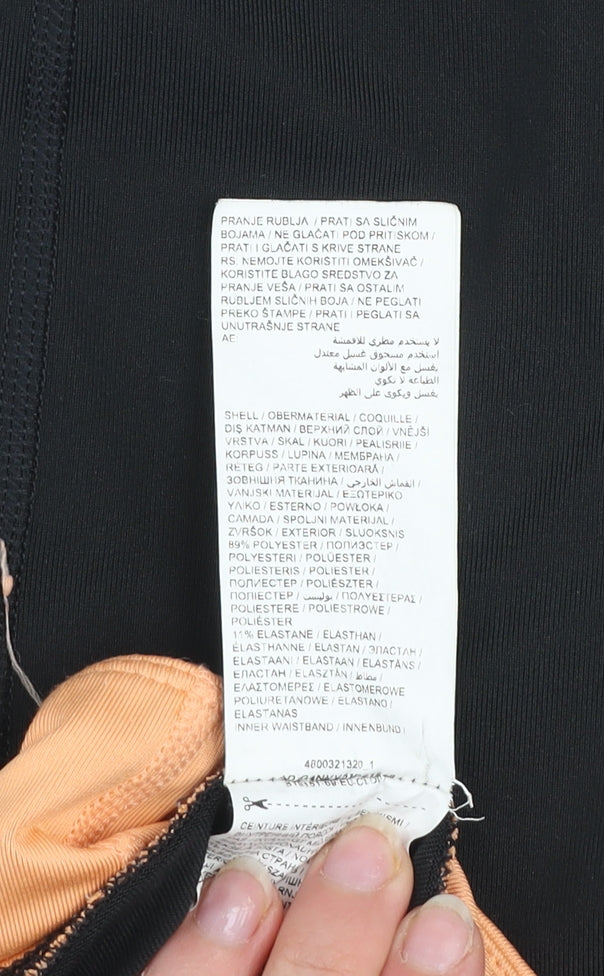 Puma Womens Black Orange Leggings M Stretch Gym Trousers