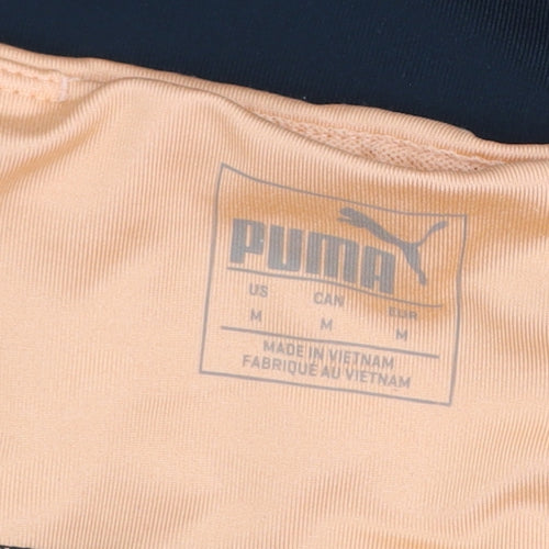 Puma Womens Black Orange Leggings M Stretch Gym Trousers