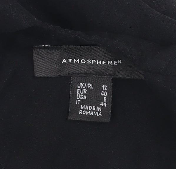 Atmosphere Women Black Dungaree Dress Size 12 Zip Pockets