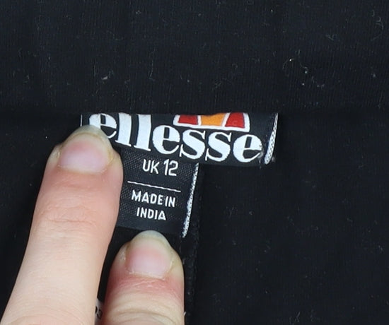 Ellesse Women's Black Cotton Stretch Ankle Leggings Size 12