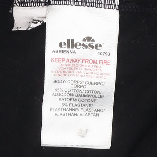 Ellesse Women's Black Cotton Stretch Ankle Leggings Size 12