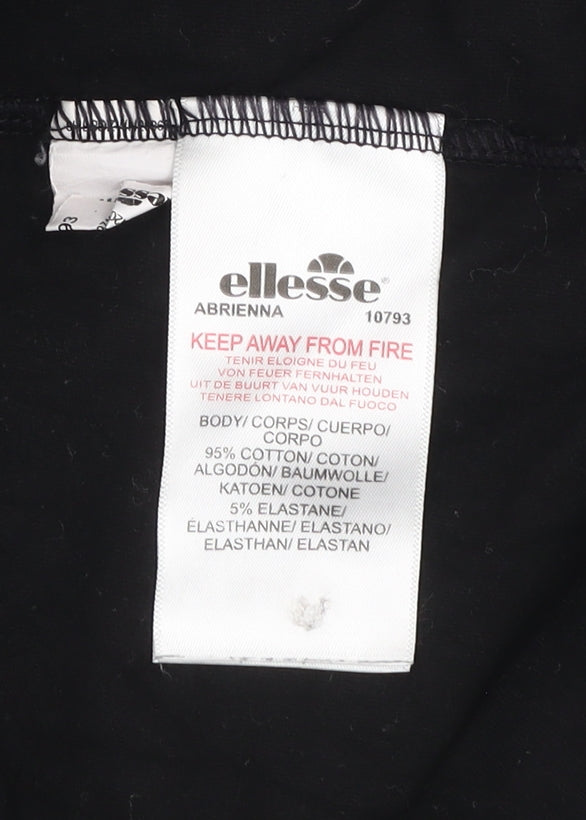 Ellesse Women's Black Cotton Stretch Ankle Leggings Size 12