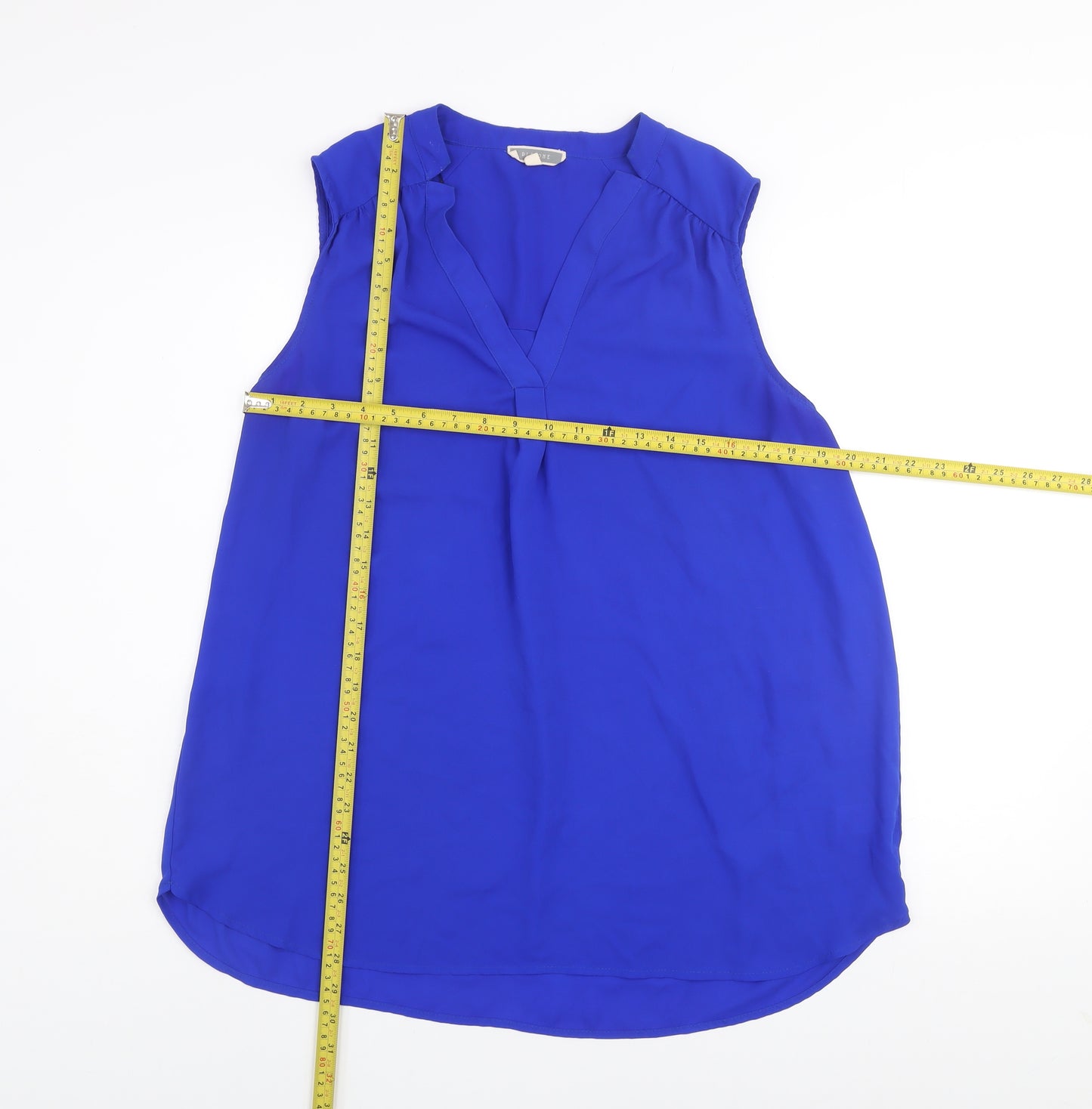 Pleione Women's Blue Sleeveless V-Neck Blouse Top XL