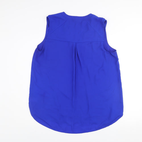 Pleione Women's Blue Sleeveless V-Neck Blouse Top XL