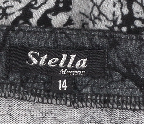 Stella Morgan Women Grey Size 14 Shift Dress 3/4 Sleeve Stretch