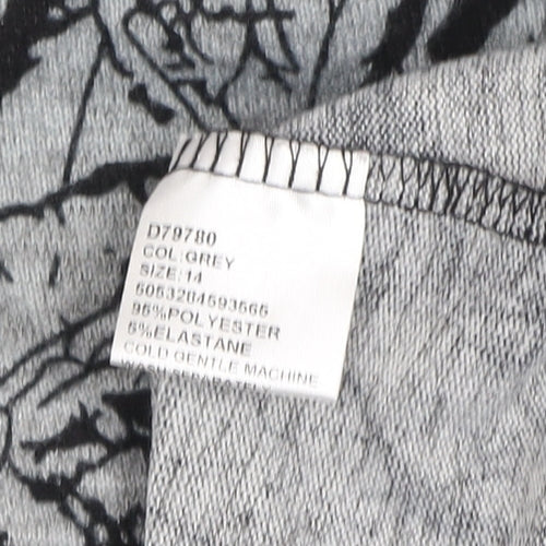 Stella Morgan Women Grey Size 14 Shift Dress 3/4 Sleeve Stretch
