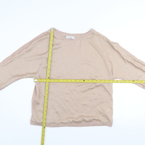 Gallery Women’s Beige 3/4 Sleeve Relaxed Blouse UK 14