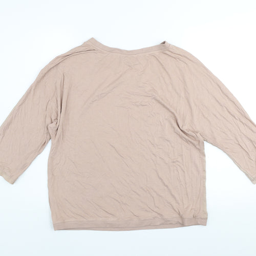 Gallery Women’s Beige 3/4 Sleeve Relaxed Blouse UK 14