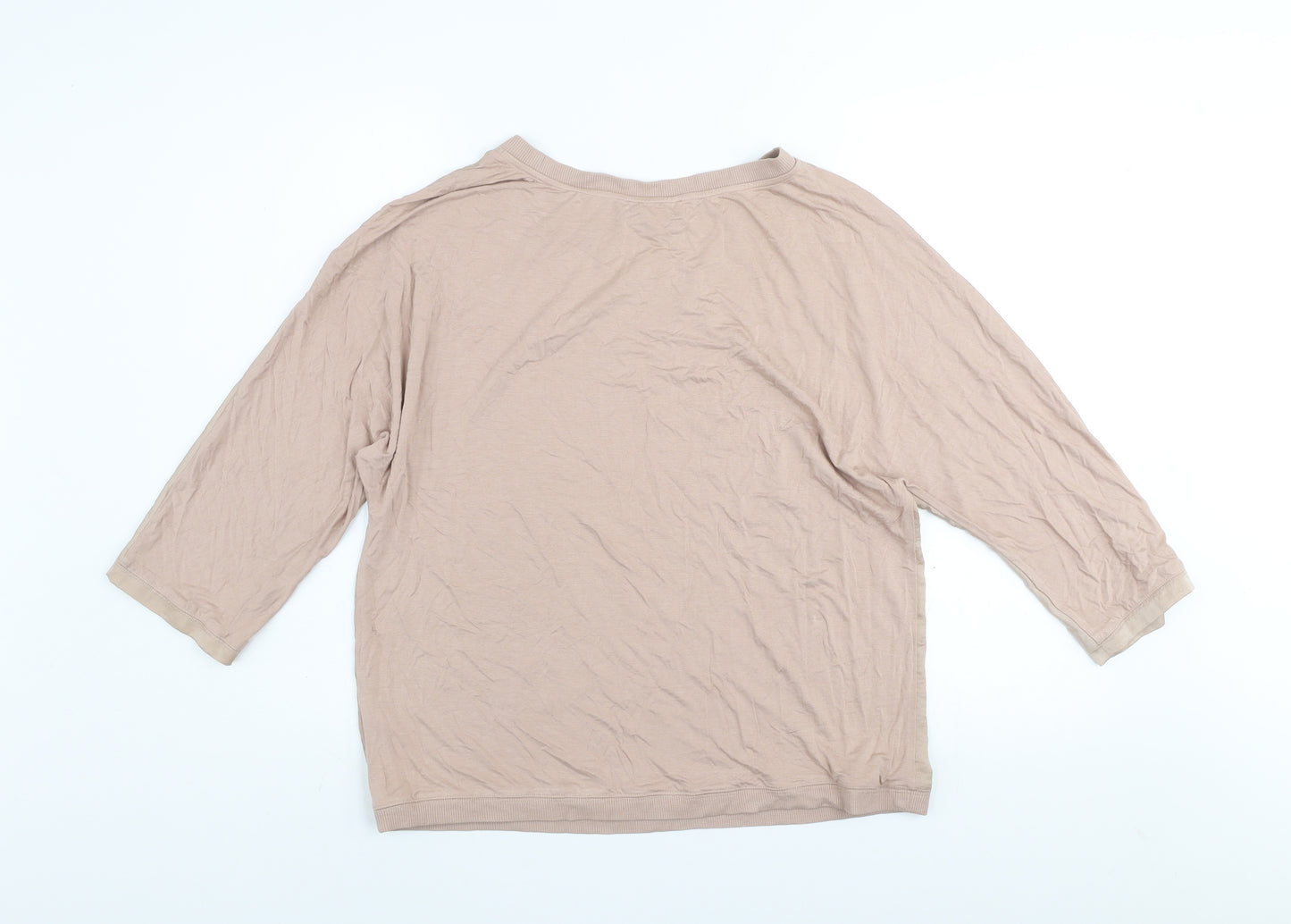 Gallery Women’s Beige 3/4 Sleeve Relaxed Blouse UK 14
