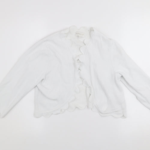 Apricot Women White Size 12 Viscose Knit Open Cardigan