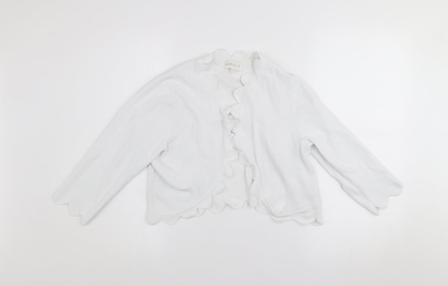 Apricot Women White Size 12 Viscose Knit Open Cardigan