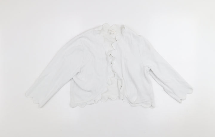 Apricot Women White Size 12 Viscose Knit Open Cardigan