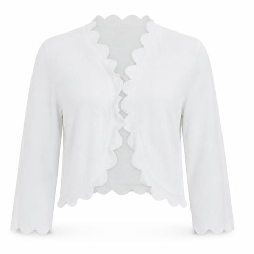 Apricot Women White Size 12 Viscose Knit Open Cardigan