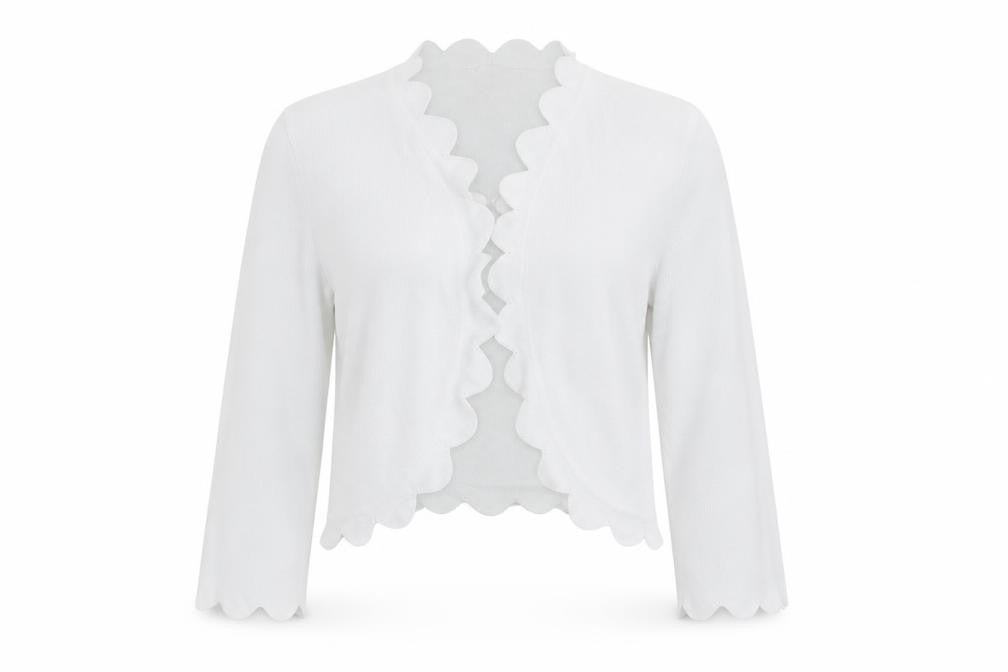 Apricot Women White Size 12 Viscose Knit Open Cardigan