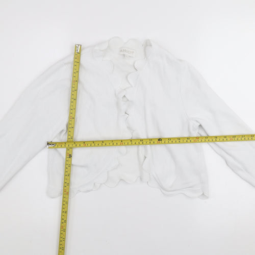 Apricot Women White Size 12 Viscose Knit Open Cardigan