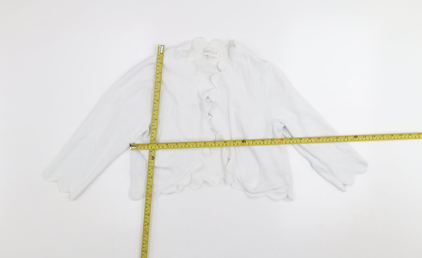 Apricot Women White Size 12 Viscose Knit Open Cardigan