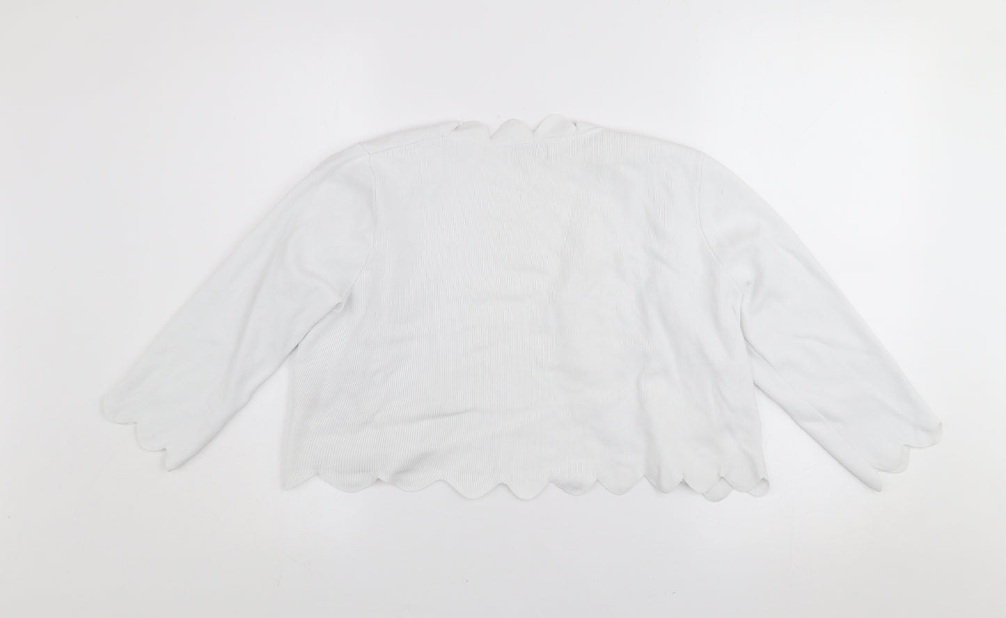Apricot Women White Size 12 Viscose Knit Open Cardigan